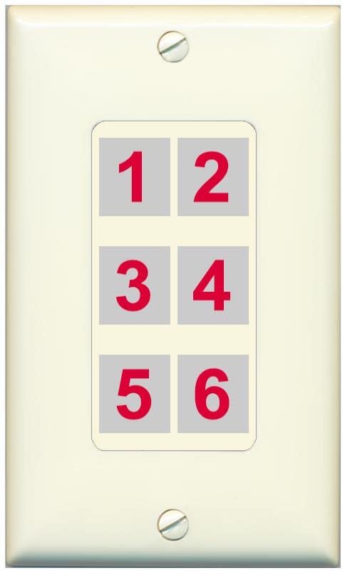RiteAV 6 Port Custom Wall Plate - 1 Gang [Light-Almond]