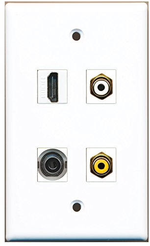 RiteAV - 1 Port HDMI 1 Port RCA White 1 Port RCA Yellow 1 Port 3.5mm Wall Plate