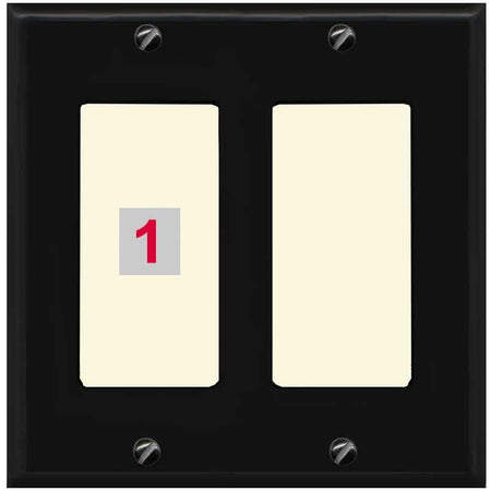 RiteAV Custom Wall Plate 1 Port - 2 Gang [Black/Light-Almond]