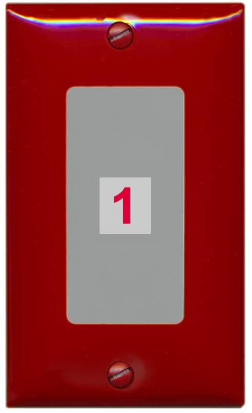 RiteAV Custom Wall Plate 1 Port - 1 Gang [Red/Gray]