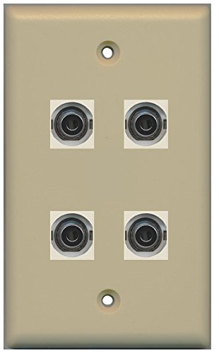 RiteAV (1 Gang Flat 4 3.5mm (Ivory) Wall Plate Ivory