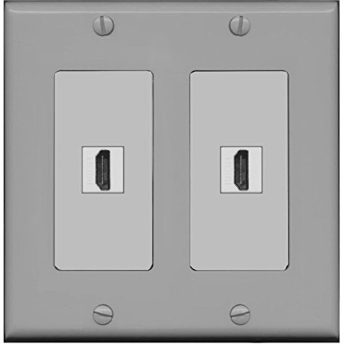 RiteAV HDMI Wall Plate 2 Port - 2 Gang [Gray/Gray]