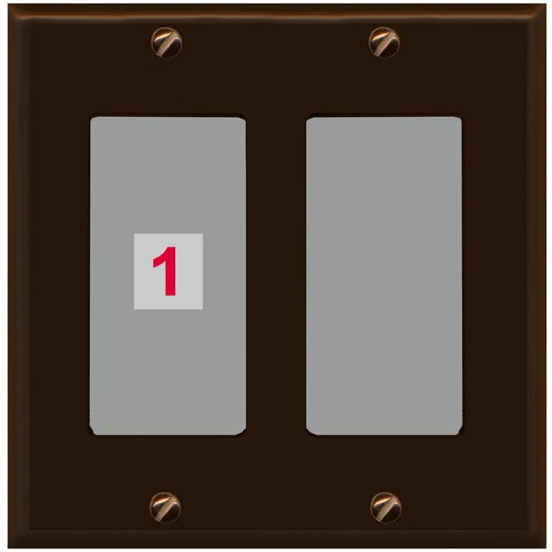 RiteAV Custom Wall Plate 1 Port - 2 Gang [Brown/Gray]