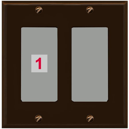 RiteAV Custom Wall Plate 1 Port - 2 Gang [Brown/Gray]