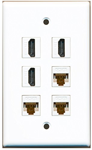 RiteAV - 3 HDMI 3 Port Cat6 Ethernet White Wall Plate