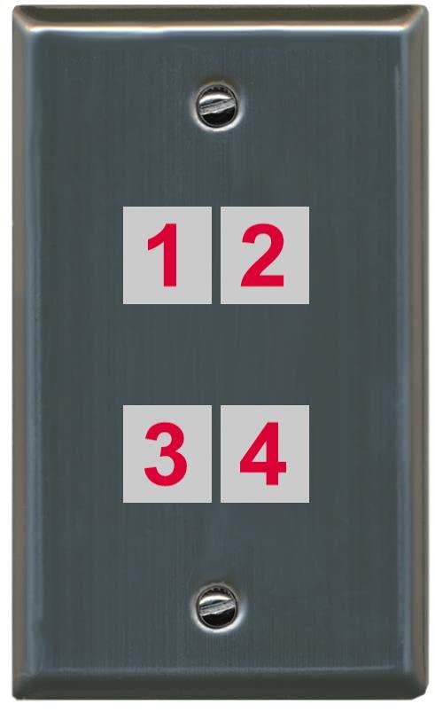 RiteAV Custom 4 Port Custom Wall Plate - Flat [Stainless Steel]