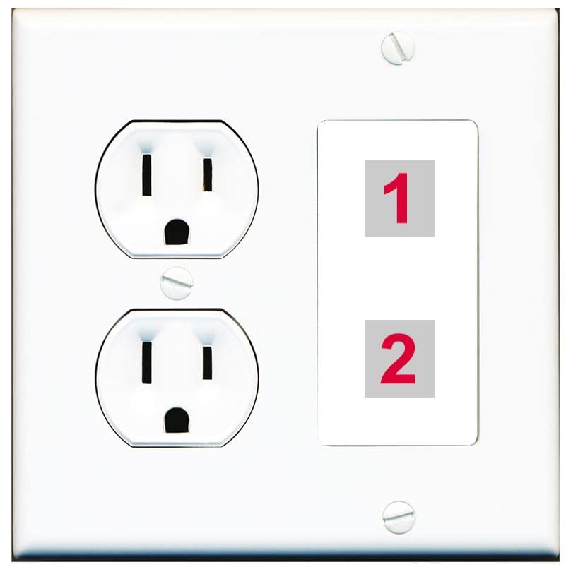 RiteAV Custom Wall Plate 2 Port - Round Outlet [White/White]