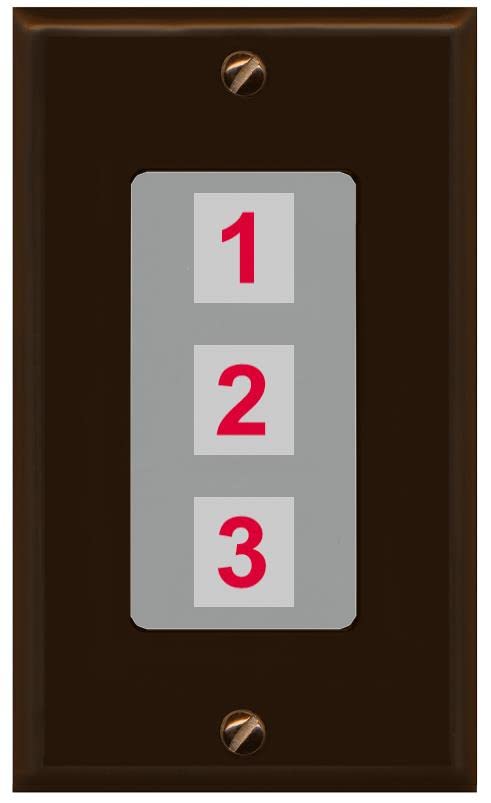 RiteAV Custom Wall Plate 3 Port - 1 Gang [Brown/Gray]