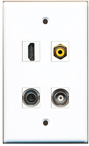 RiteAV - 1 Port HDMI 1 Port RCA Yellow 1 Port 3.5mm 1 Port BNC Wall Plate