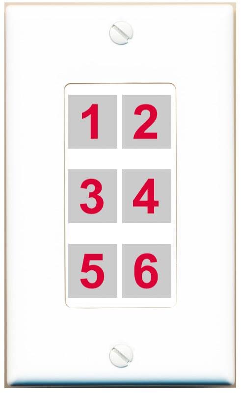 RiteAV 6 Port Custom Wall Plate - 1 Gang [White/White]