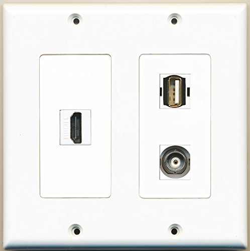 RiteAV - 1 Port HDMI 1 Port USB A-A 1 Port BNC - 2 Gang Wall Plate