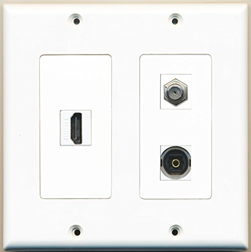 RiteAV - 1 Port HDMI 1 Port Coax Cable TV- F-Type 1 Port Toslink - 2 Gang Wall Plate