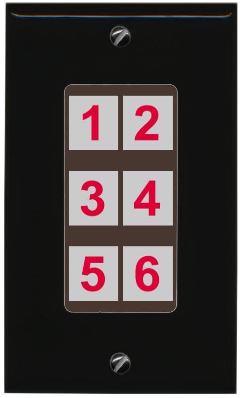 RiteAV 6 Port Custom Wall Plate - 1 Gang [Black/Brown]