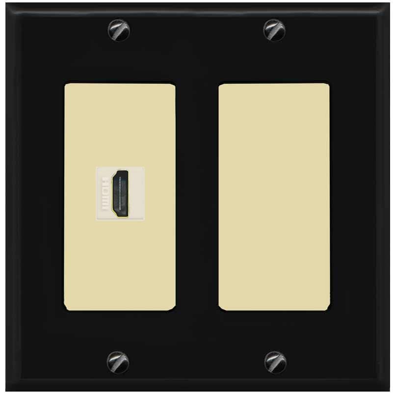 RiteAV HDMI Wall Plate 1 Port - 2 Gang [Black/Ivory]