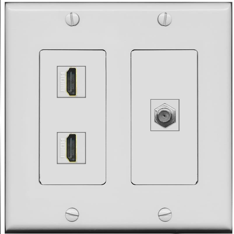 Coax 2 HDMI Wall Plate-2 Gang Gray/Gray