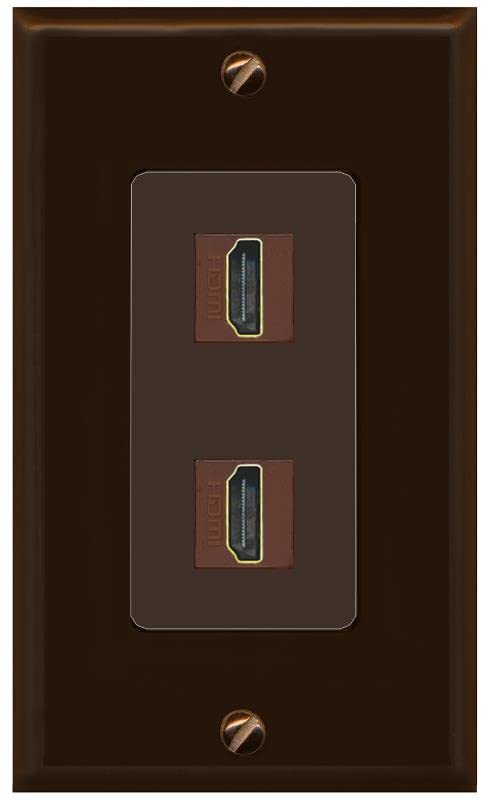 RiteAV Custom HDMI Wall Plate 2 Port - 1 Gang [Brown/Brown]