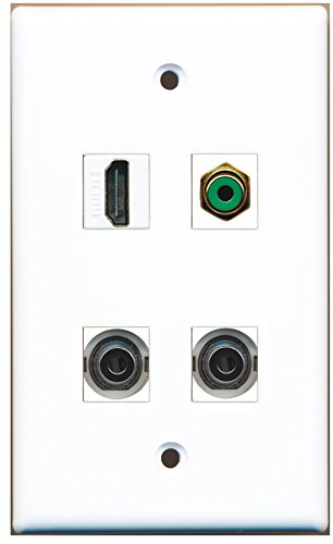 RiteAV - 1 Port HDMI 1 Port RCA Green 2 Port 3.5mm Wall Plate