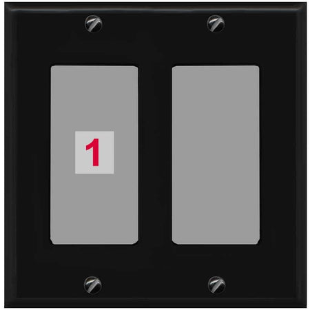 RiteAV Custom Wall Plate 1 Port - 2 Gang [Black/Gray]