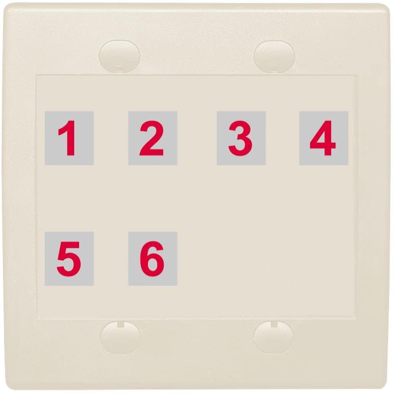 RiteAV 6 Port Custom Wall Plate - Flat 2 Gang [Light Almond]