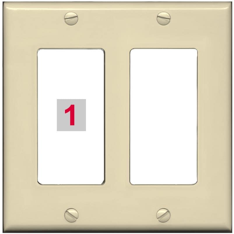 RiteAV Custom Wall Plate 1 Port - 2 Gang [Ivory/White]