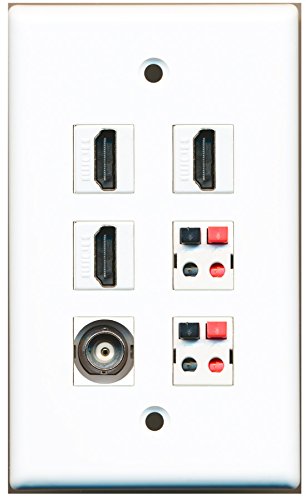 RiteAV - 3 HDMI 1 Port BNC 2 Port Speaker Wall Plate