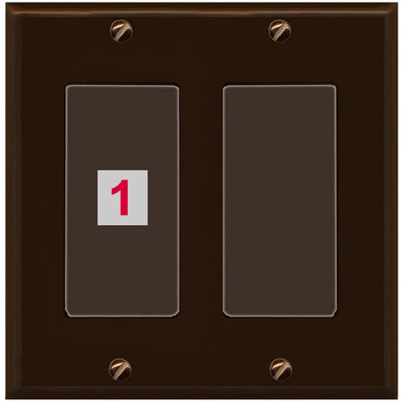 RiteAV Custom Wall Plate 1 Port - 2 Gang [Brown/Brown]