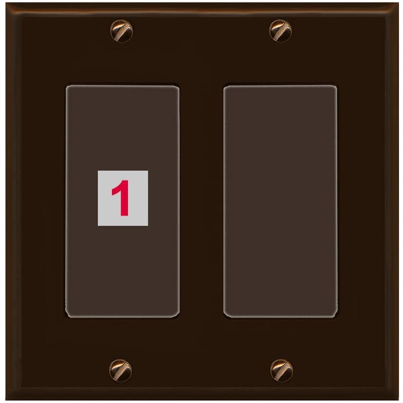 RiteAV Custom Wall Plate 1 Port - 2 Gang [Brown/Brown]