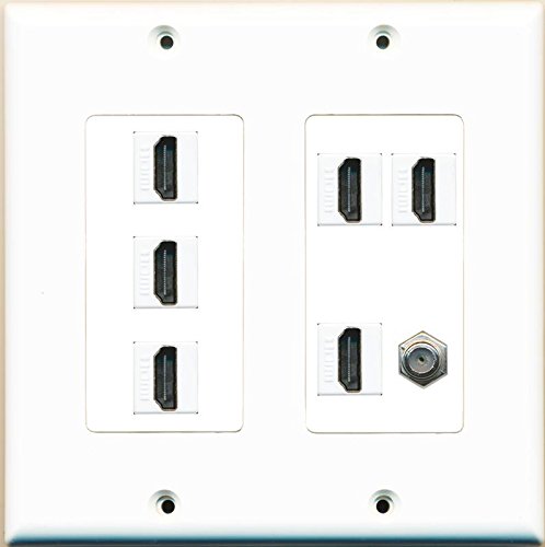 RiteAV 6 Hdmi 1 Coax Wall Plate White