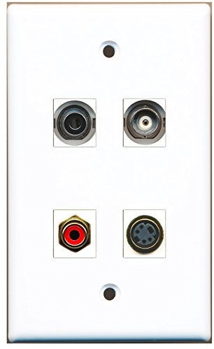 RiteAV - 1 Port RCA Red 1 Port S-Video 1 Port 3.5mm 1 Port BNC Wall Plate