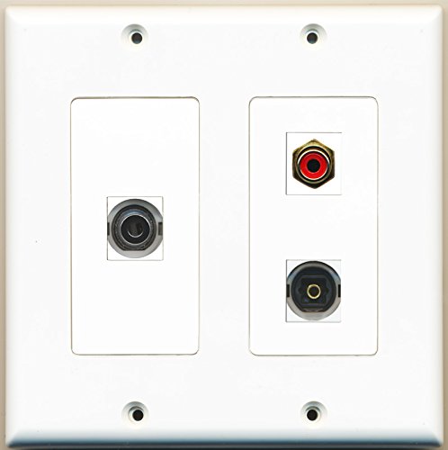 RiteAV - 1 Port RCA Red 1 Port Toslink 1 Port 3.5mm - 2 Gang Wall Plate