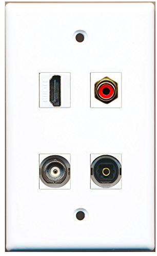 RiteAV - 1 Port HDMI 1 Port RCA Red 1 Port Toslink 1 Port BNC Wall Plate
