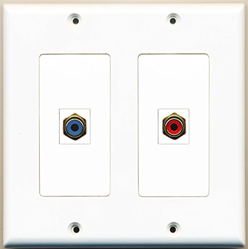 RiteAV - 1 Port RCA Red 1 Port RCA Blue - Dual Gang Wall Plate