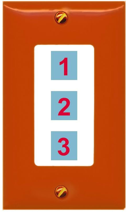 RiteAV Custom Wall Plate 3 port - 1 Gang Decorative [Orange/White]