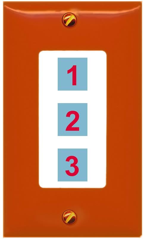 RiteAV Custom Wall Plate 3 port - 1 Gang Decorative [Orange/White]