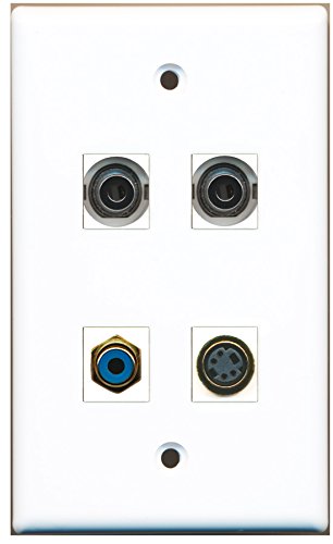 RiteAV - 1 Port RCA Blue 1 Port S-Video 2 Port 3.5mm Wall Plate