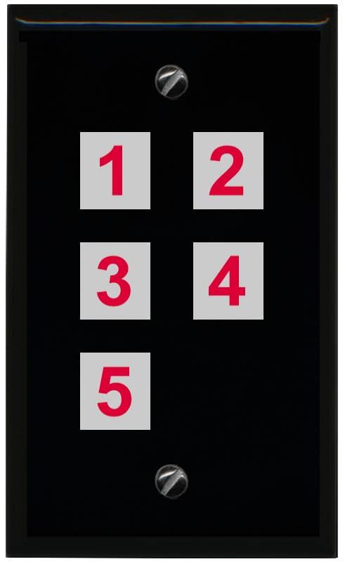 RiteAV Custom Wall Plate 5 Port - Flat [Black/Black]