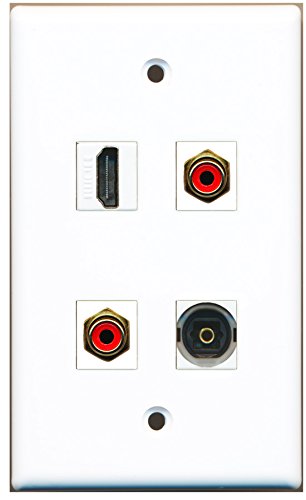 RiteAV - 1 Port HDMI 2 Port RCA Red 1 Port Toslink Wall Plate