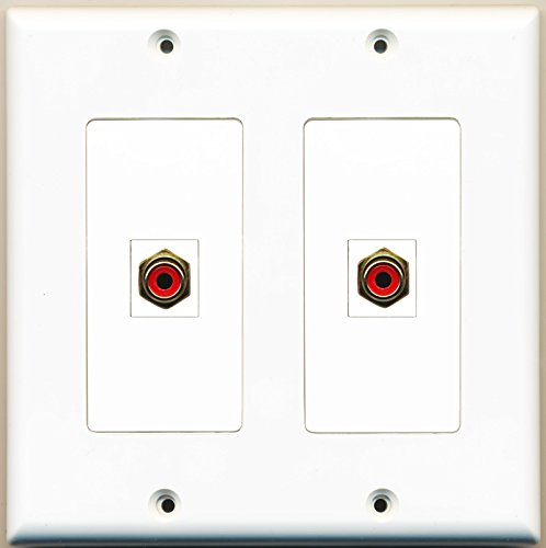 RiteAV - 2 Port RCA Red - Dual Gang Wall Plate