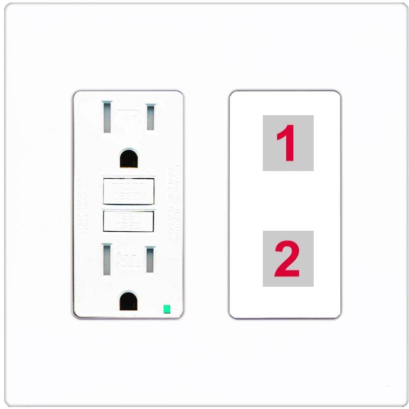 RiteAV Custom Wall Plate 2 Port - GFCI [Screwless White]