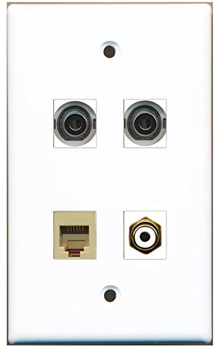 RiteAV - 1 Port RCA White 1 Port Phone RJ11 RJ12 Beige 2 Port 3.5mm Wall Plate