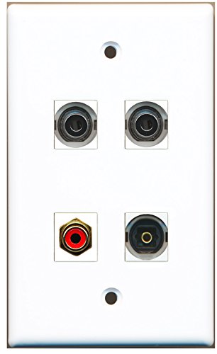 RiteAV - 1 Port RCA Red 1 Port Toslink 2 Port 3.5mm Wall Plate
