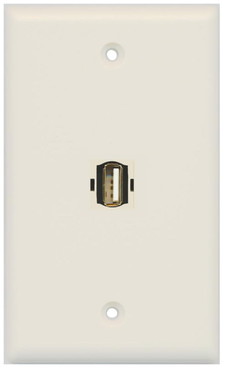 RiteAV 1 USB A/A for Computer & Printer Wall Plate Coupler Keystone Type - Light Almond