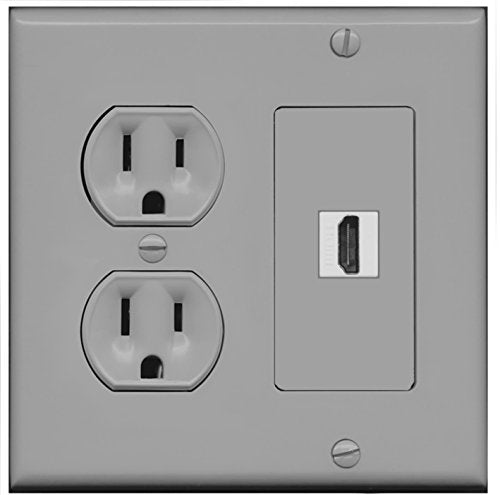 RiteAV HDMI Wall Plate 1 Port - Round Outlet [Gray/Gray]