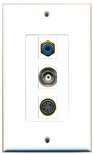 RiteAV 1 Port RCA Blue 1 Port S-Video 1 Port BNC Wall Plate OVERSIZED