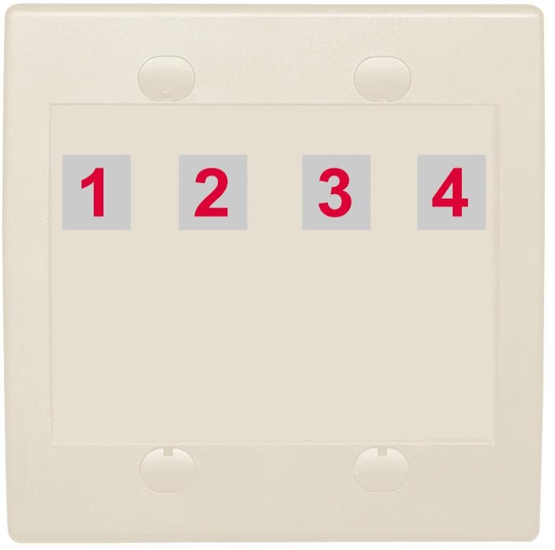 RiteAV Custom 4 Port Custom Wall Plate - Flat 2 Gang [Light Almond]