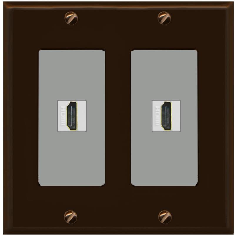 RiteAV HDMI Wall Plate 2 Port - 2 Gang [Brown/Gray]