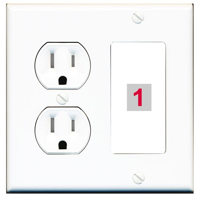 RiteAV Custom Wall Plate 1 Port - Tamper Res Round [White/White]