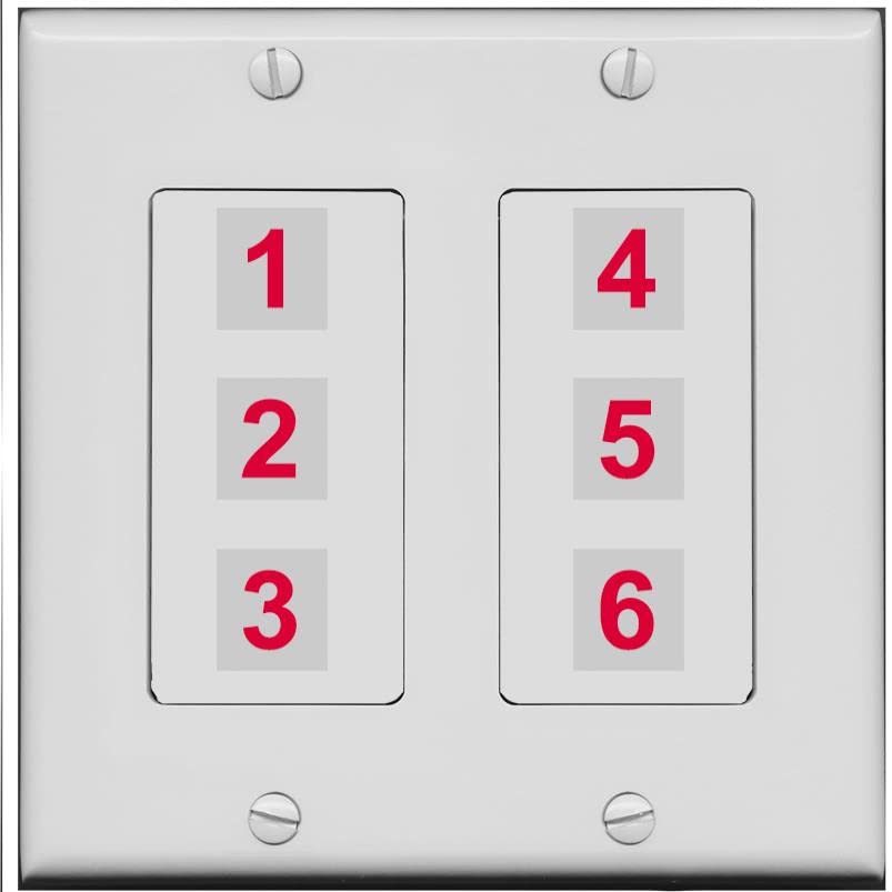 RiteAV 6 Port Custom Wall Plate - 2 Gang [Gray/Gray]