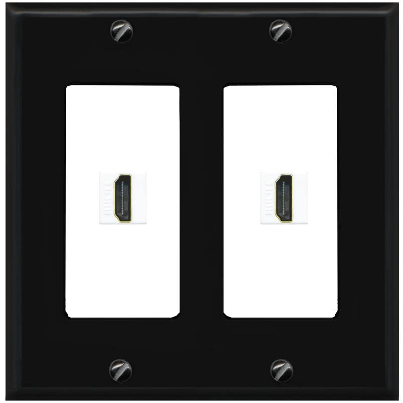 RiteAV HDMI Wall Plate 2 Port - 2 Gang [Black/White]