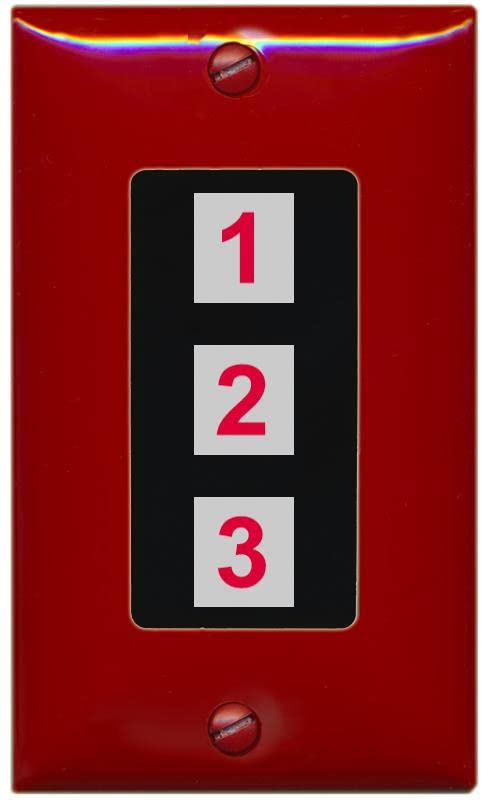 RiteAV Custom Wall Plate 3 Port - 1 Gang [Red/Black]